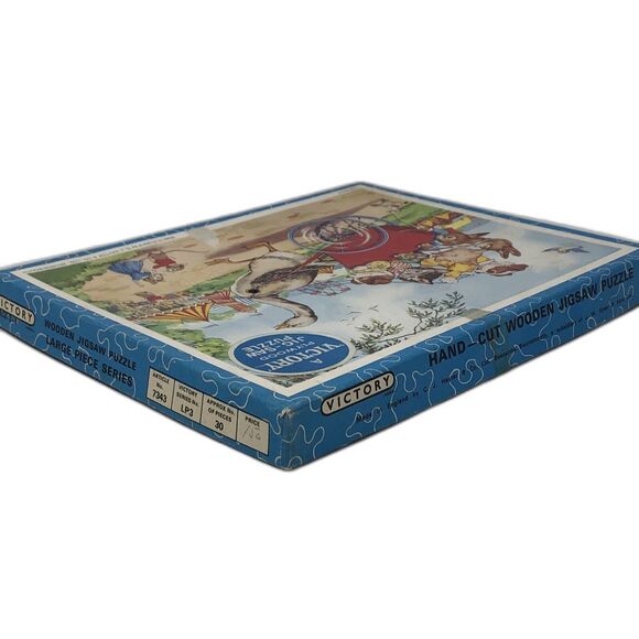 Victory Plywood Jig-Saw Puzzle Vintage 30 Piece Complete Animal Friends at Fair - Picture 9 of 16